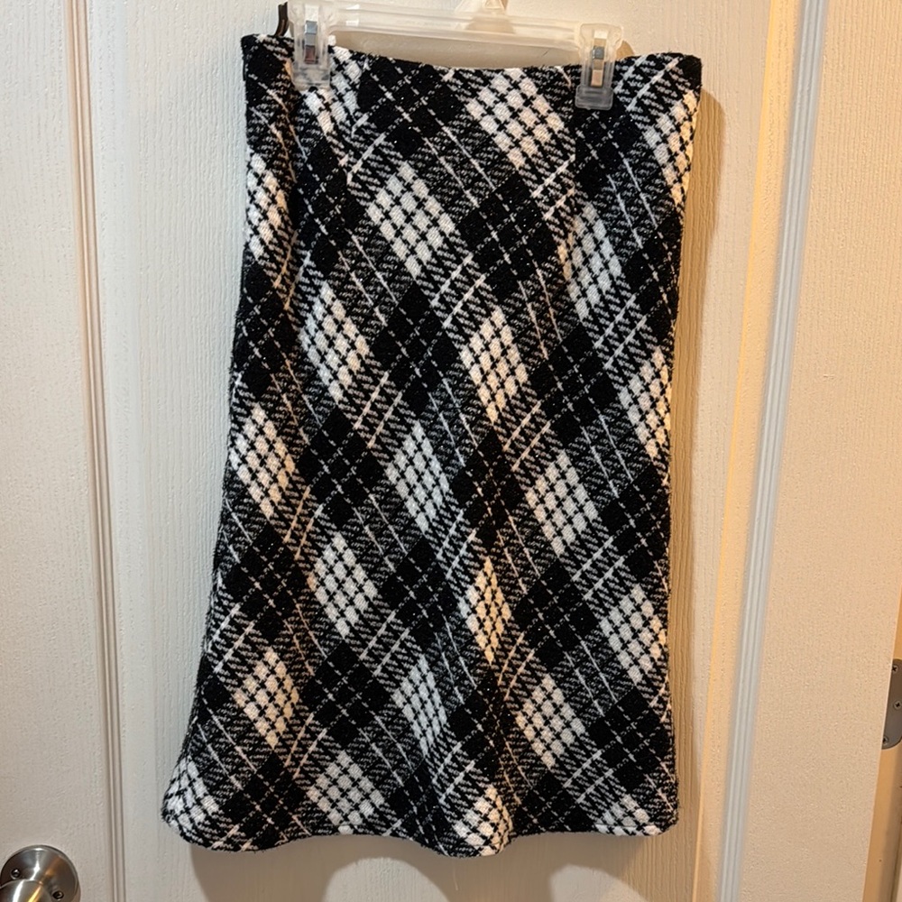 Plaid Black and White Women's Skirt